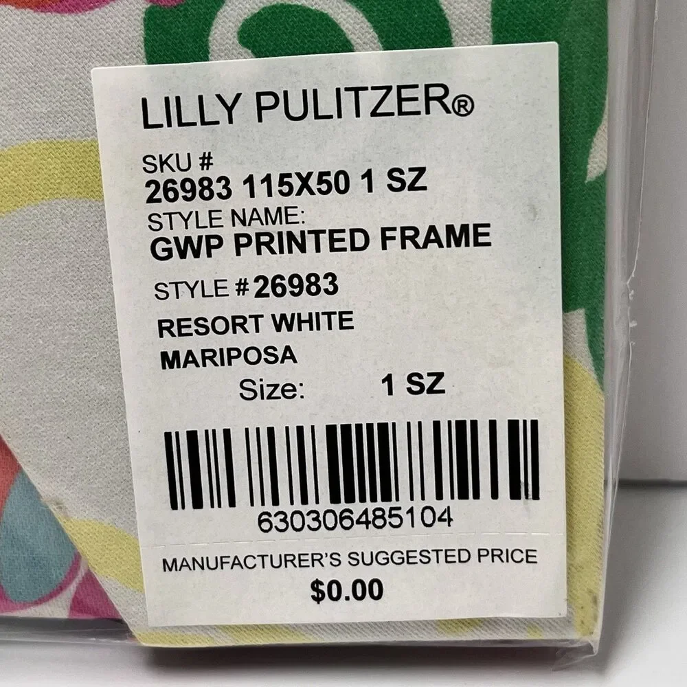 Lily Pulitzer Resort White Mariposa Floral Picture Frame Size  4 X 6 NWT